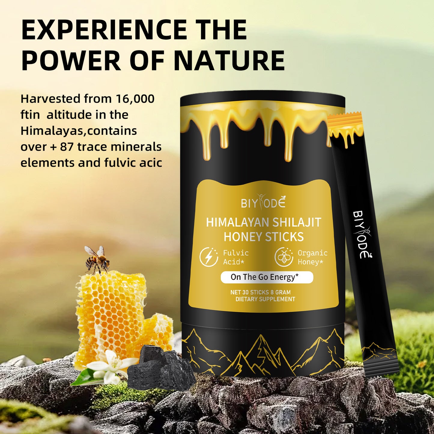 Natural Shilajit Honey Sticks