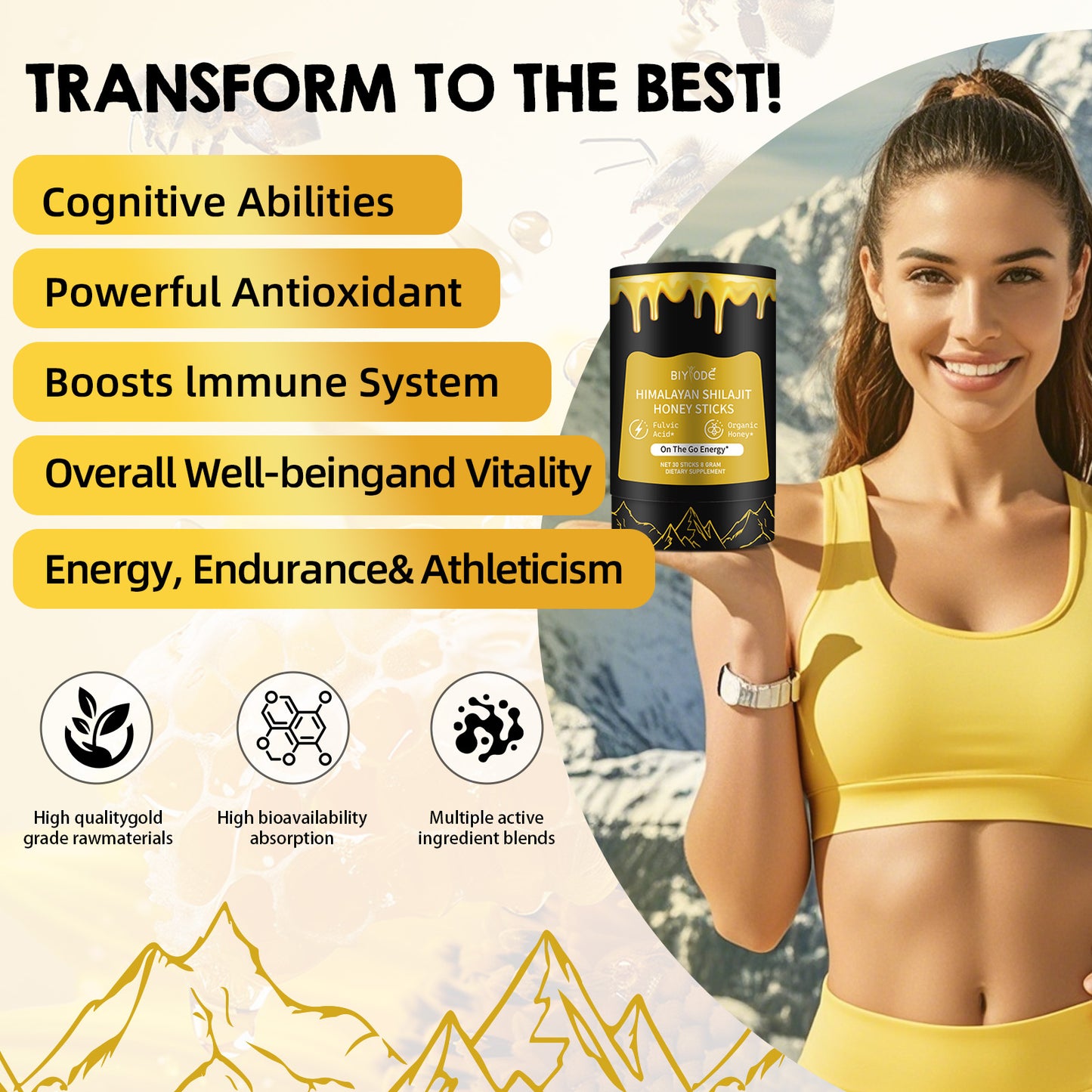 Natural Shilajit Honey Sticks