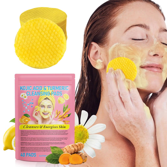Natural Turmeric & Kojic Acid Cleansing Pads - Brightening & Glow